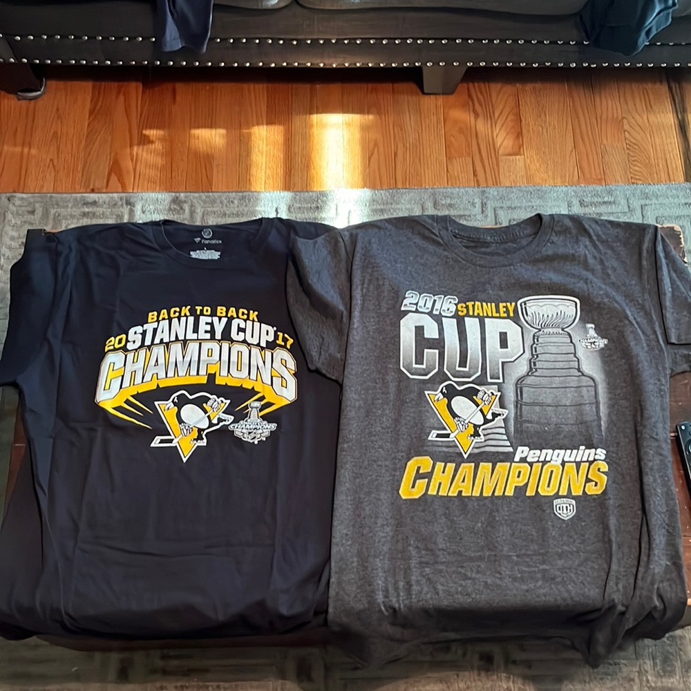 Penguins Stanley Cup Champions T-Shirts (2016 & 2017)